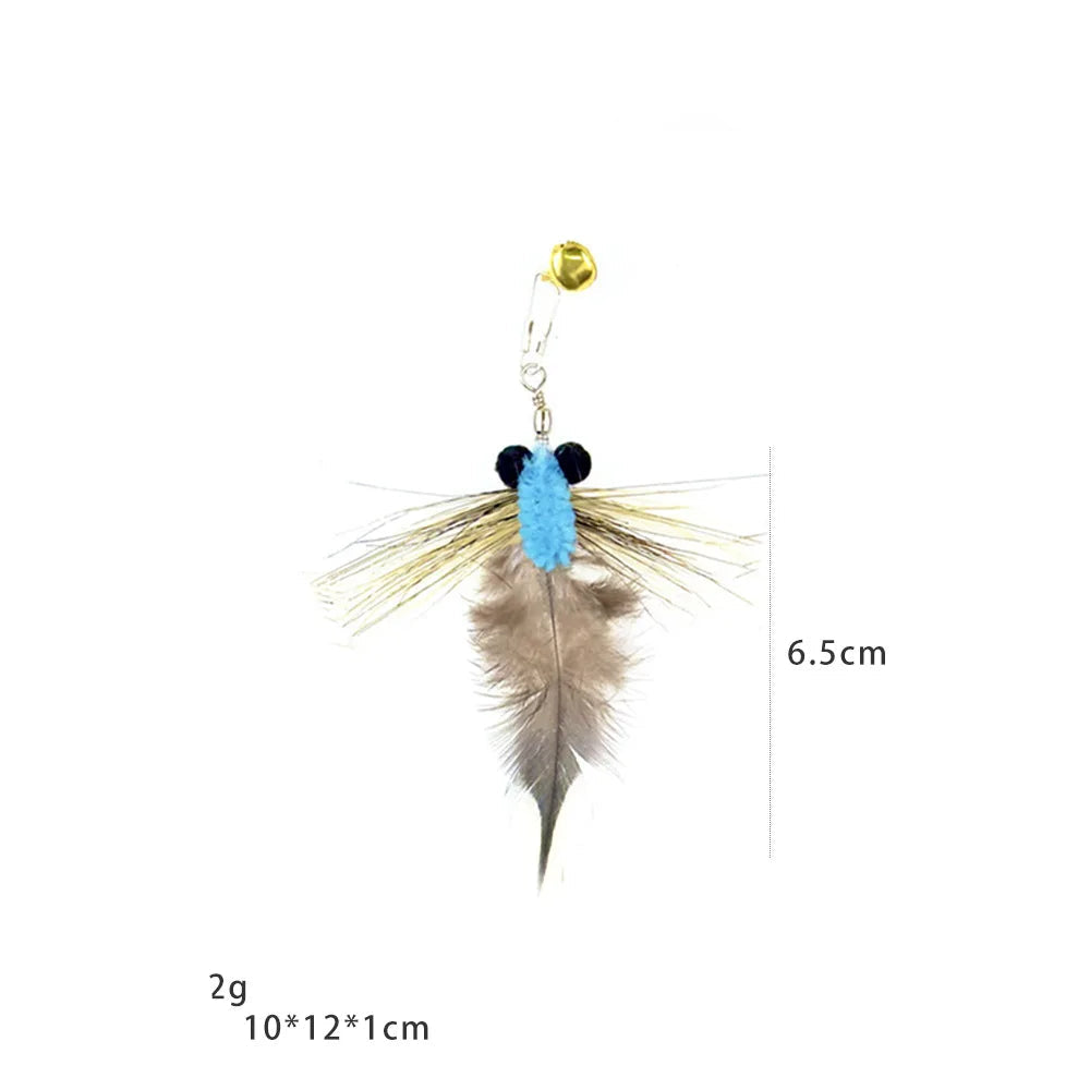 Interactive Cat Feather Toy with Bell