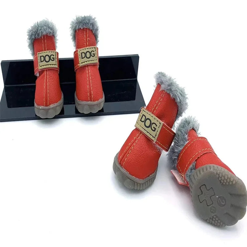 Waterproof Winter Snow Boots for Small Dogs – Set of 4