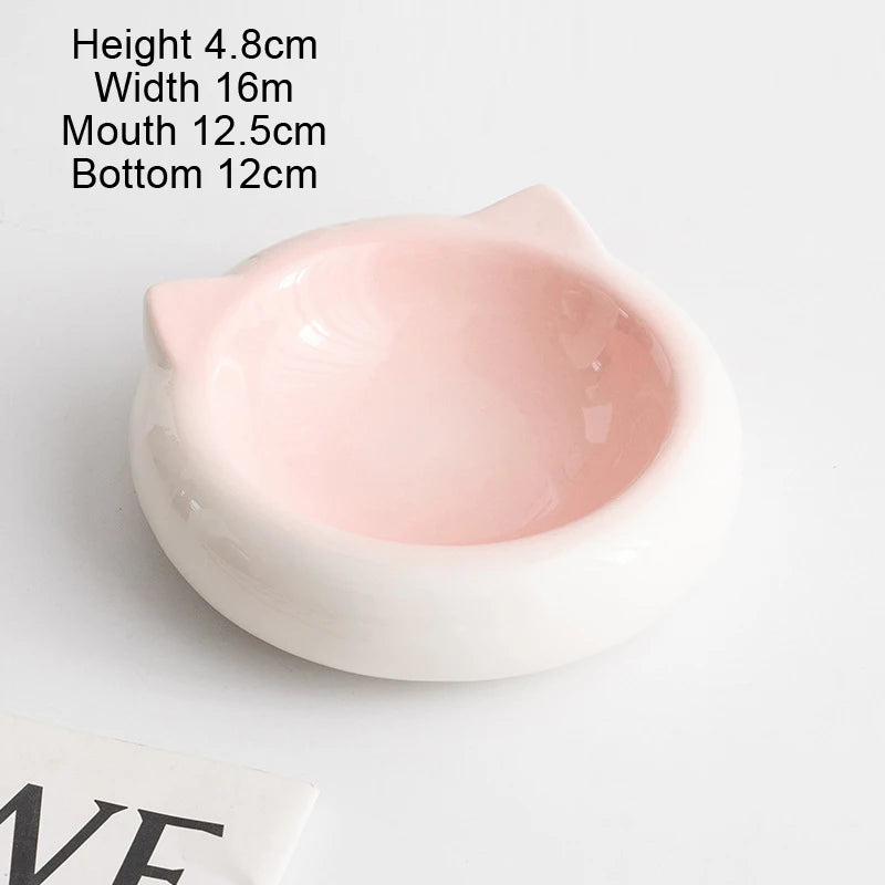 Cat Ear Ceramic Pet Bowl – Anti-Tip Food & Water Dish