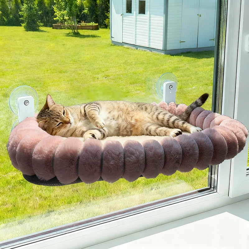 Perchoir de fenêtre pliable et hamac pour chat avec ventouses