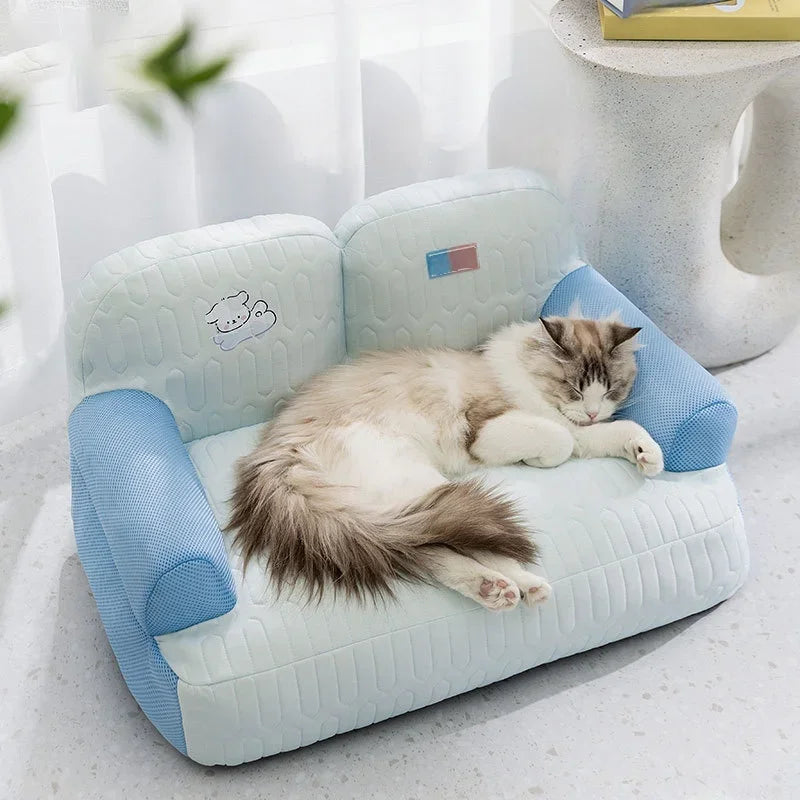 Tapis de couchage respirant pour animaux de compagnie avec coussin rafraîchissant pour l'été