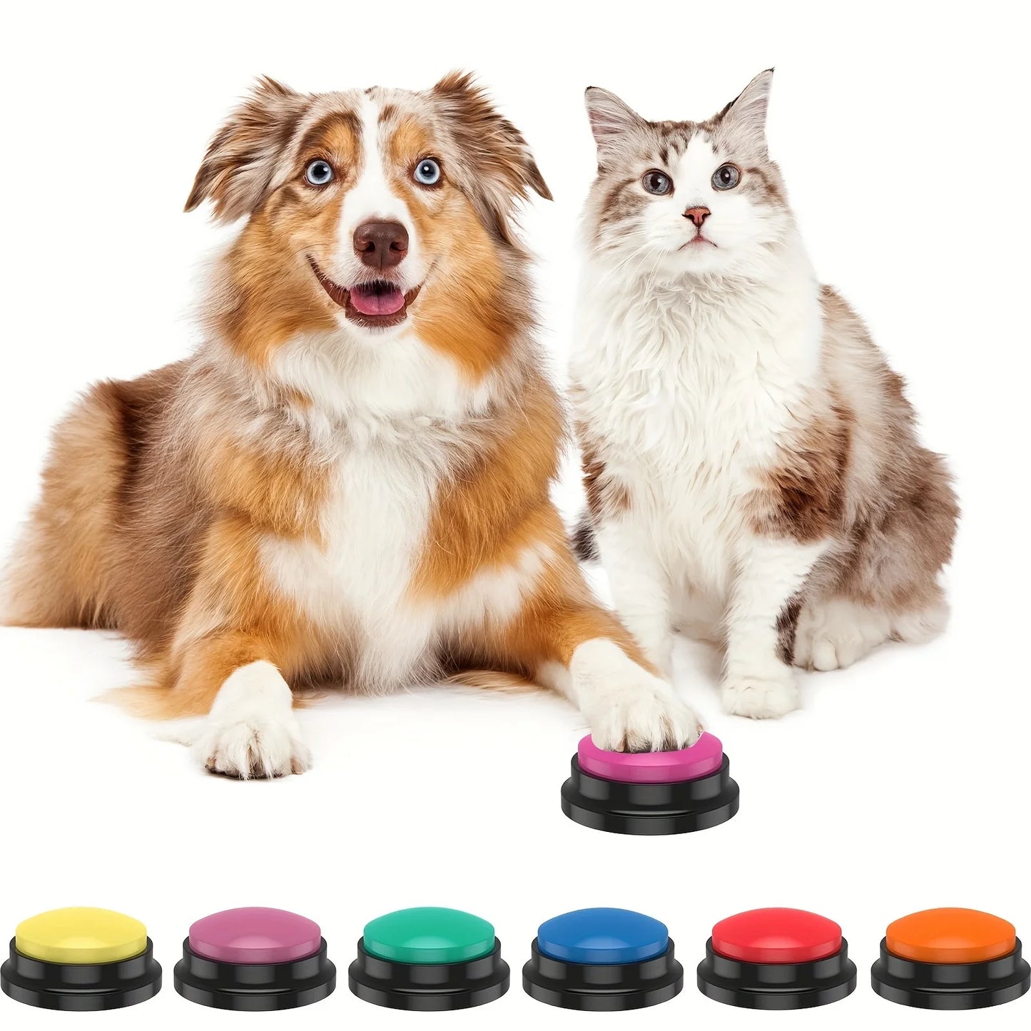 Bouton de communication pour animaux de compagnie - Buzzer vocal enregistrable pour l'entraînement des chiens et des chats
