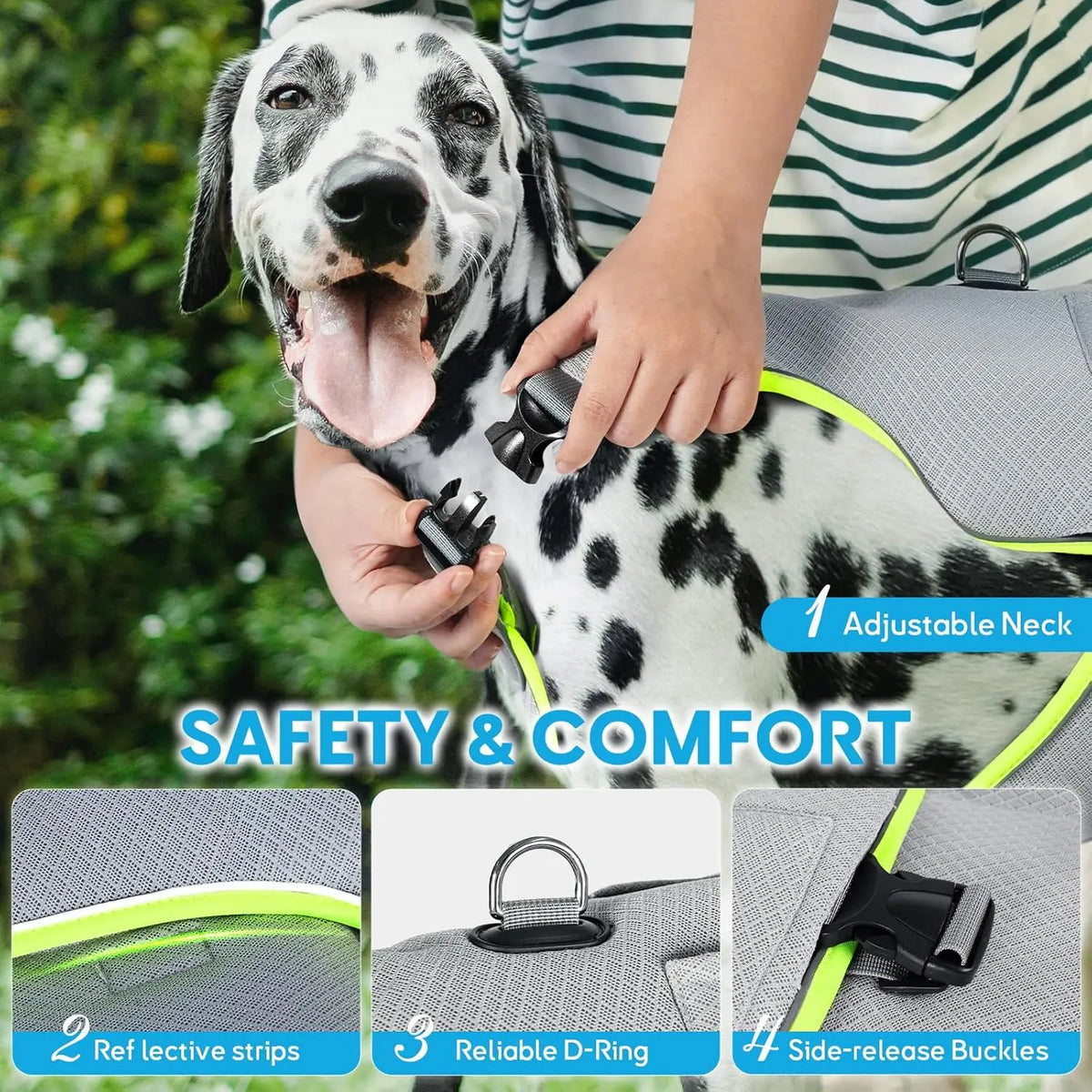 Breathable Dog Cooling Vest with Ice Packs — Adjustable Summer Jacket