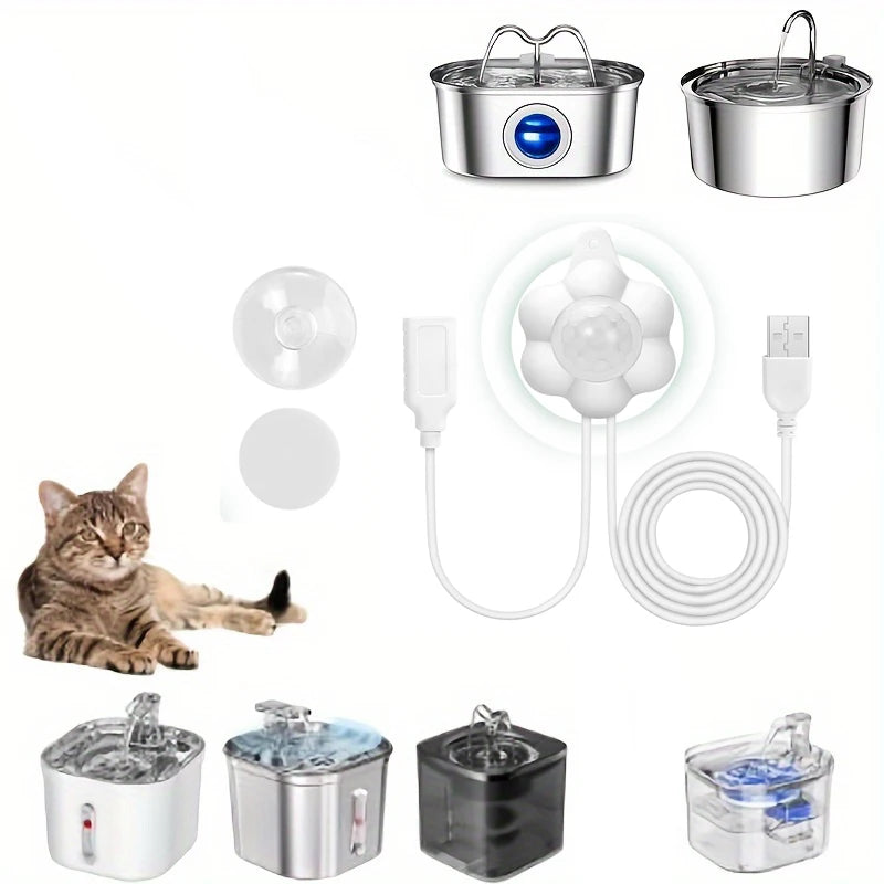 Motion Sensor Pet Water Fountain with Infrared Detector & Filter | USB Powered
