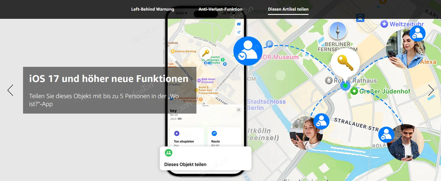 Mini traceur GPS pour animaux de compagnie et enfants - Localisateur intelligent compatible avec Localiser d'iOS