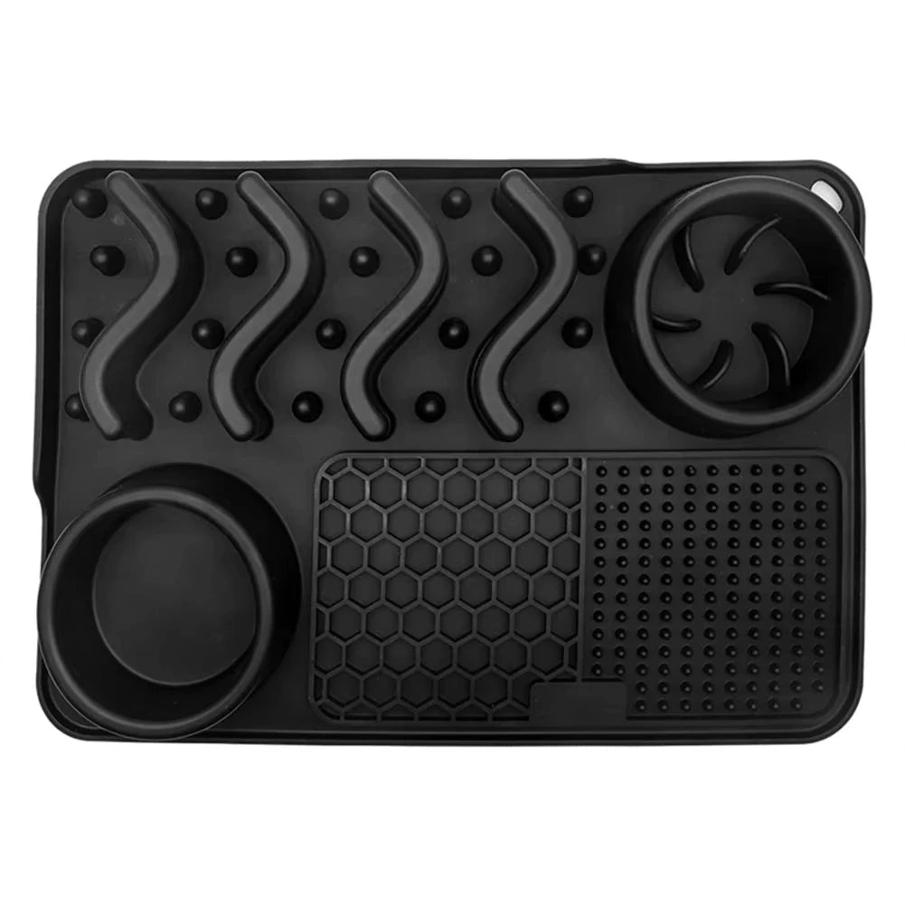 Slow Feeder Mat with Aluminium Bowl — Non-Toxic Silicone Anxiety & Boredom Relief for Dogs & Cats