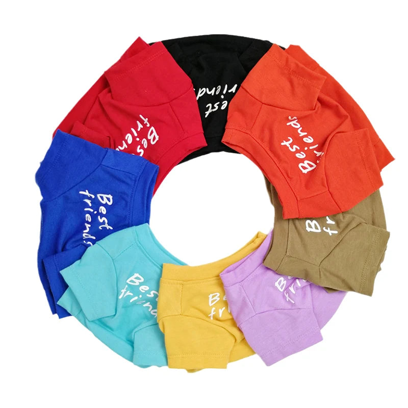 Round Neck T-Shirt Vest for Dogs — 7 Colours, S to XXL