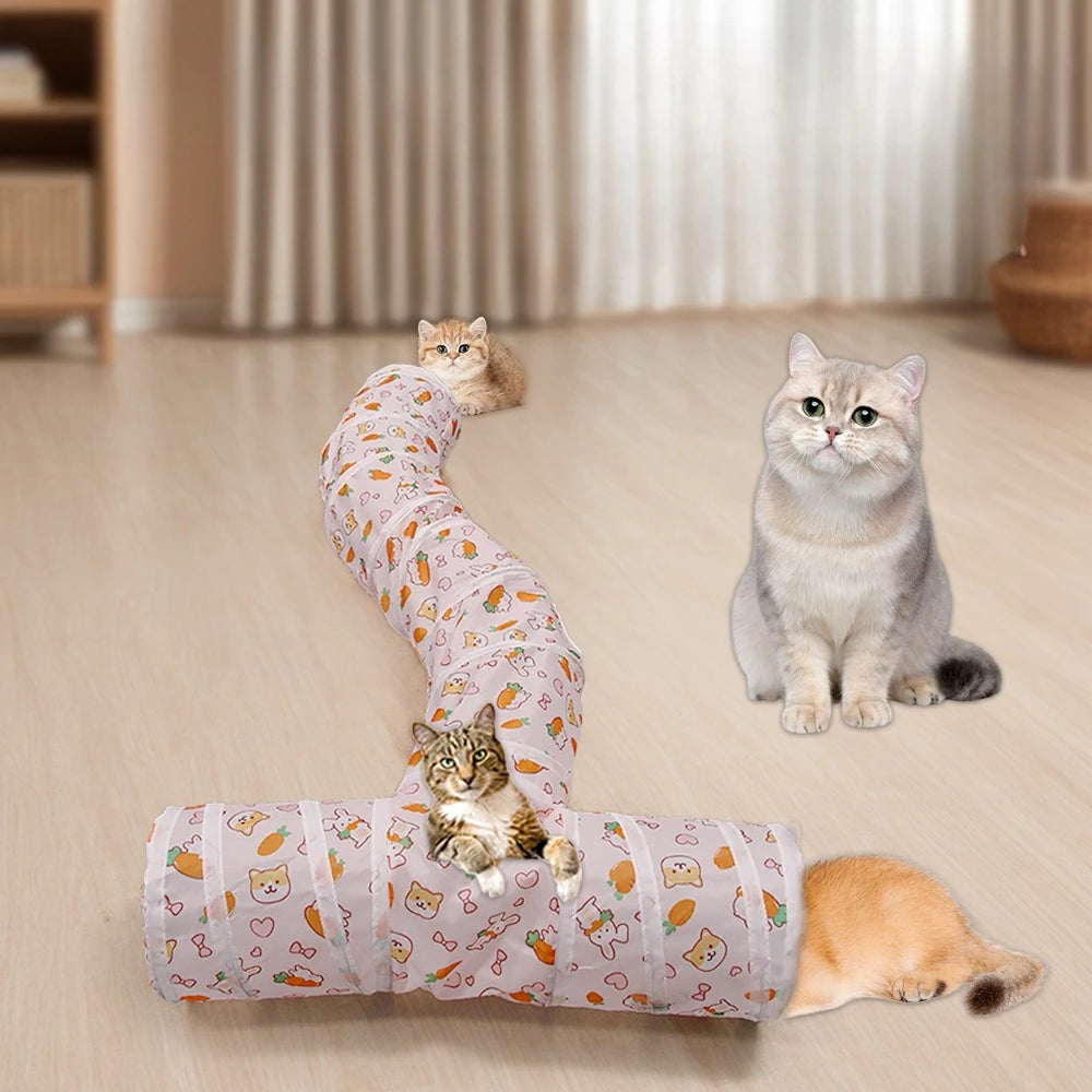 Cat Tunnel - Foldable Play Tunnel with Crinkle Paper