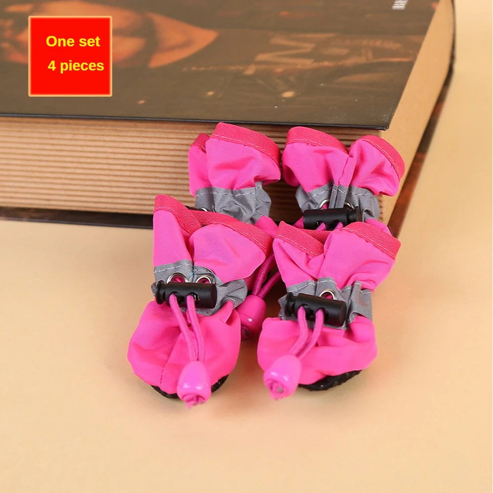 Chaussures pour chien résistantes à l'eau, lot de 4 - Bottes de pluie protectrices pour petits chiens
