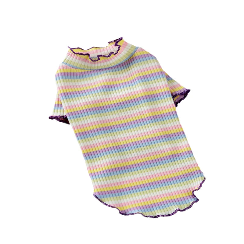 Cotton 100% Cat Dog Vest Summer Pet Clothes Stripe Pullovers for Small Dogs Cats Chihuahua Pomeranian Puppy Ropa Para Perros
