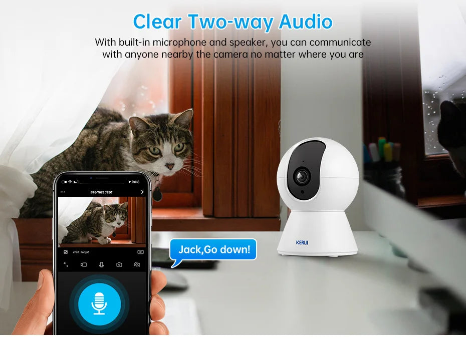 AI Auto-Tracking Pet Camera with 355° Pan-Tilt & Night Vision — 5MP or 8MP