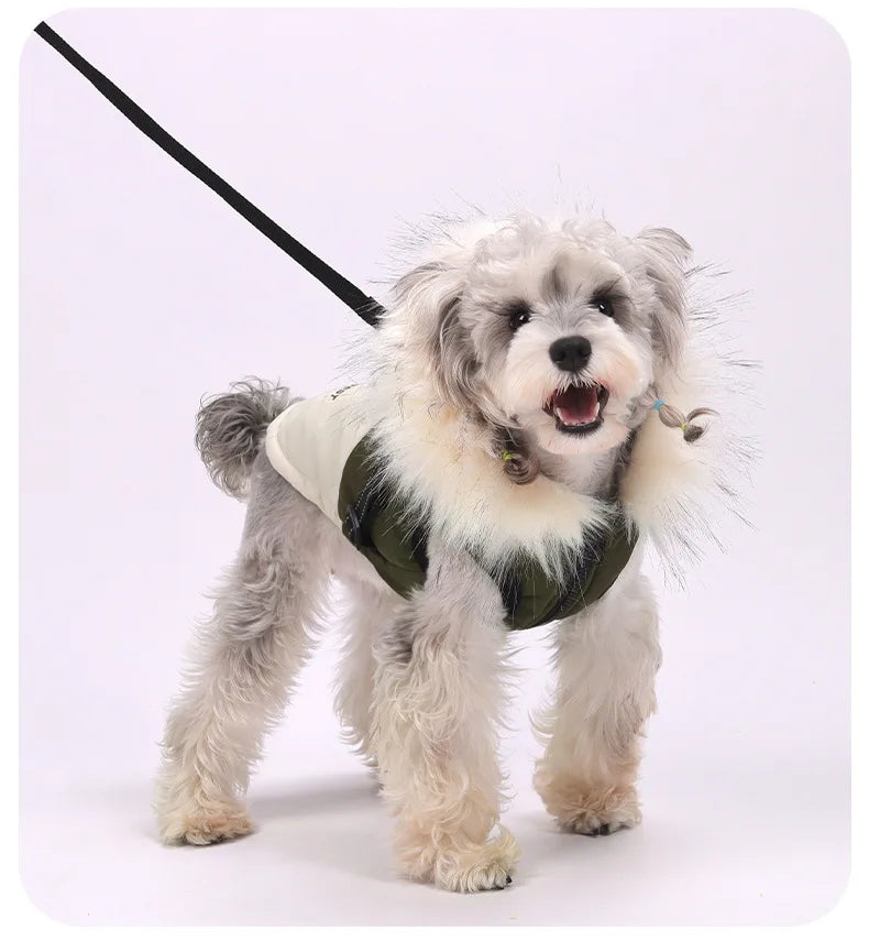 Fleece Hooded Dog Jacket – Warm Plush Winter Coat for Dogs & Cats