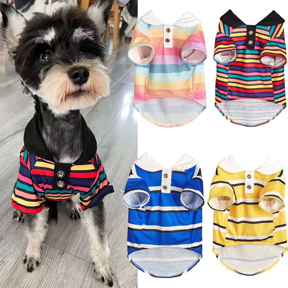 Classic Stripe Polo Shirt for Cats & Small Dogs