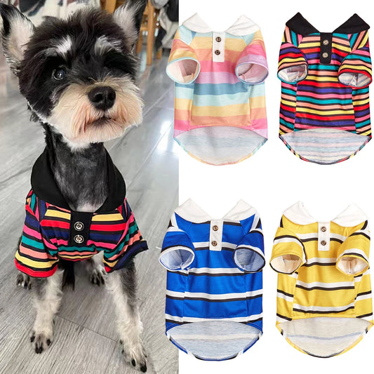 Classic Stripe Polo Shirt for Cats & Small Dogs