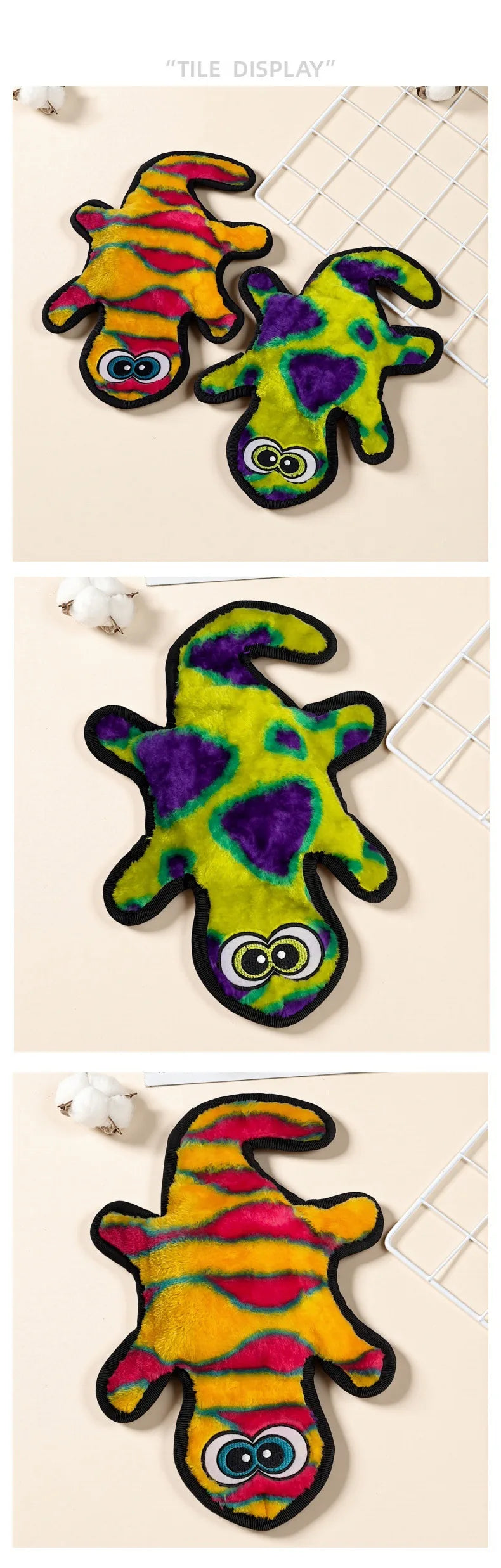 Peluche Gecko Jouet à mâcher interactif pour petits chiens
