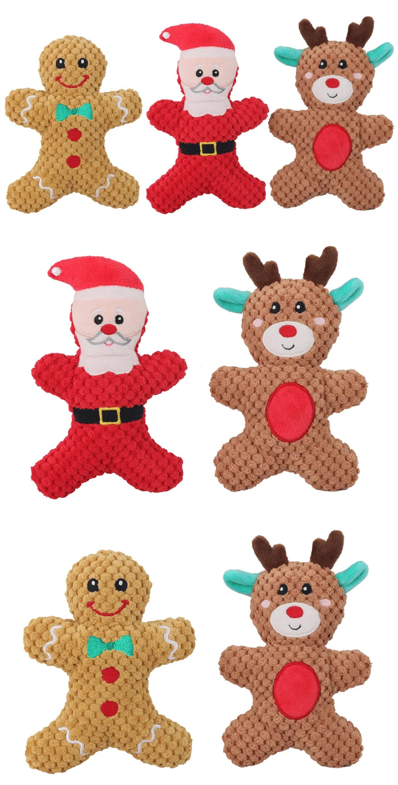 Jouet couineur en peluche de Noël pour chien