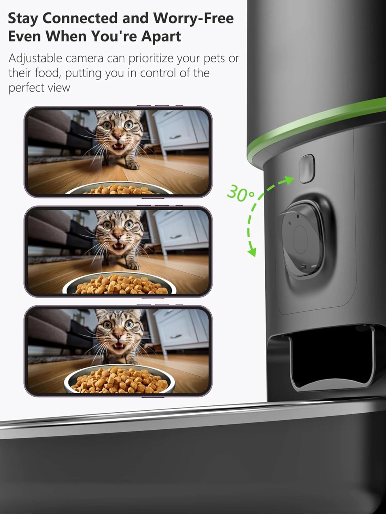 Smart Pet Feeder with 1080P Camera, Night Vision & Two-Way Audio — 2.4G/5G Wi-Fi, Tuya App