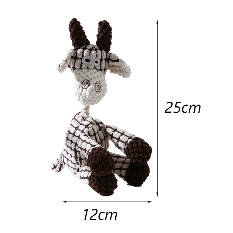 Animal Shaped Squeaky Fleece Chew Toy for Small Dogs