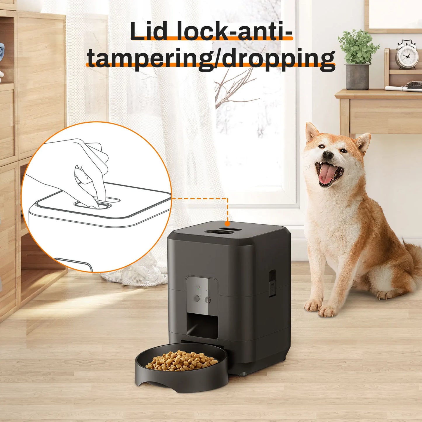 Tuya APP controls the cat feeder,only supports 2.4G network, can only be powered by USB, has no screen display smart pet feeder