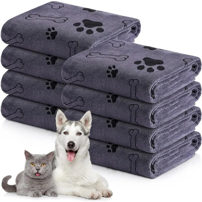 Serviette pour animaux de compagnie en microfibre à séchage rapide - Serviette de bain super absorbante pour chiens et chats