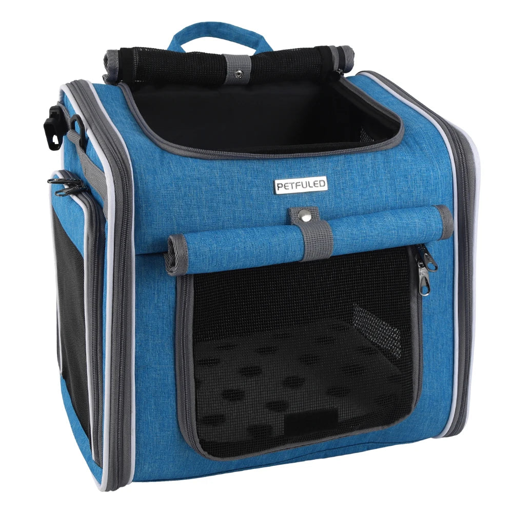Expandable Soft-Sided Pet Carrier with Four Access Openings
