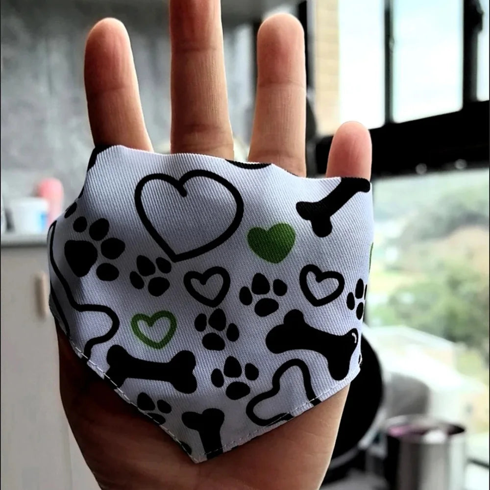 Cute Print Cat Dog Collar with Bandanas for Small Dogs Yorkshire Chihuahua Puppy Triangular Bandage Pet Accessories Supplies