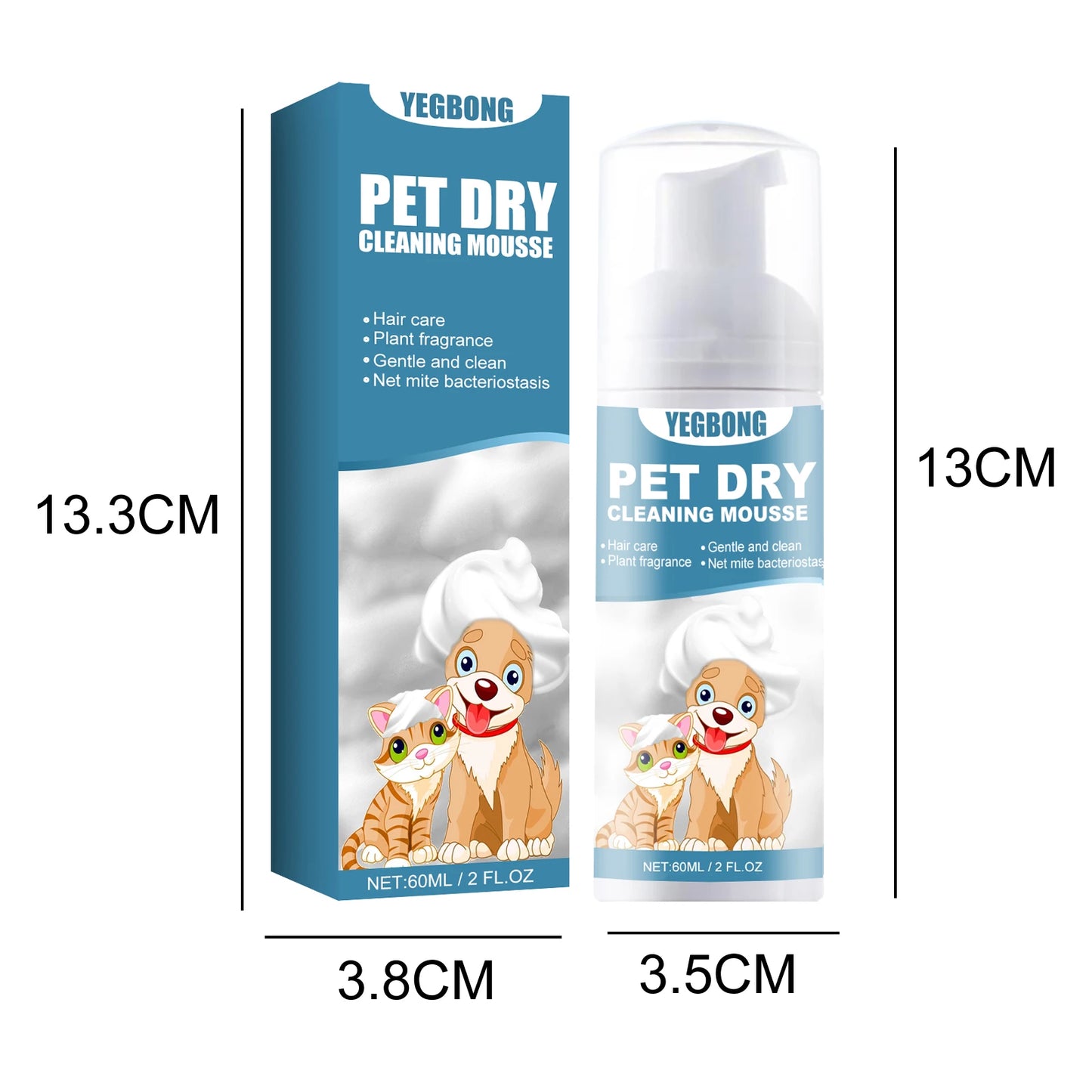 Waterless Pet Shampoo Foam Mousse — No Rinse Odour Control for Cats & Dogs