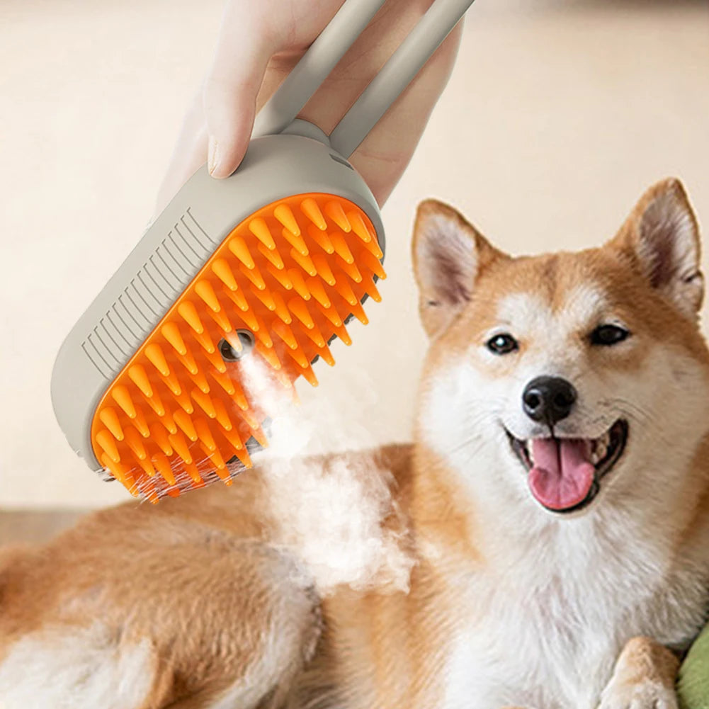 3-in-1 Electric Steam Spray Grooming Brush for Cats & Dogs