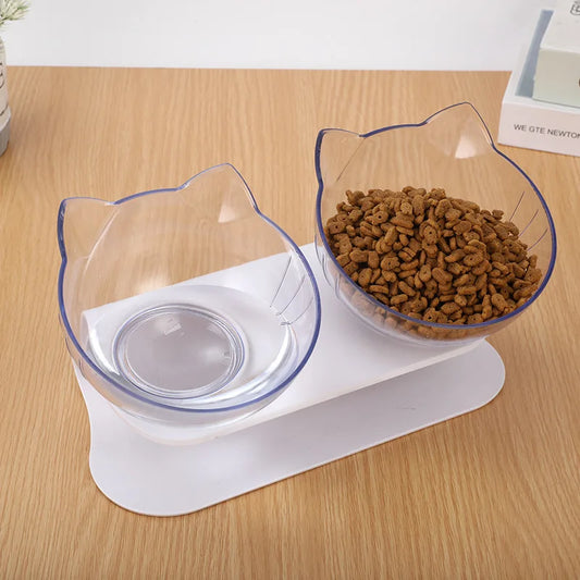 Double Pet Bowl with Non-Slip Stand