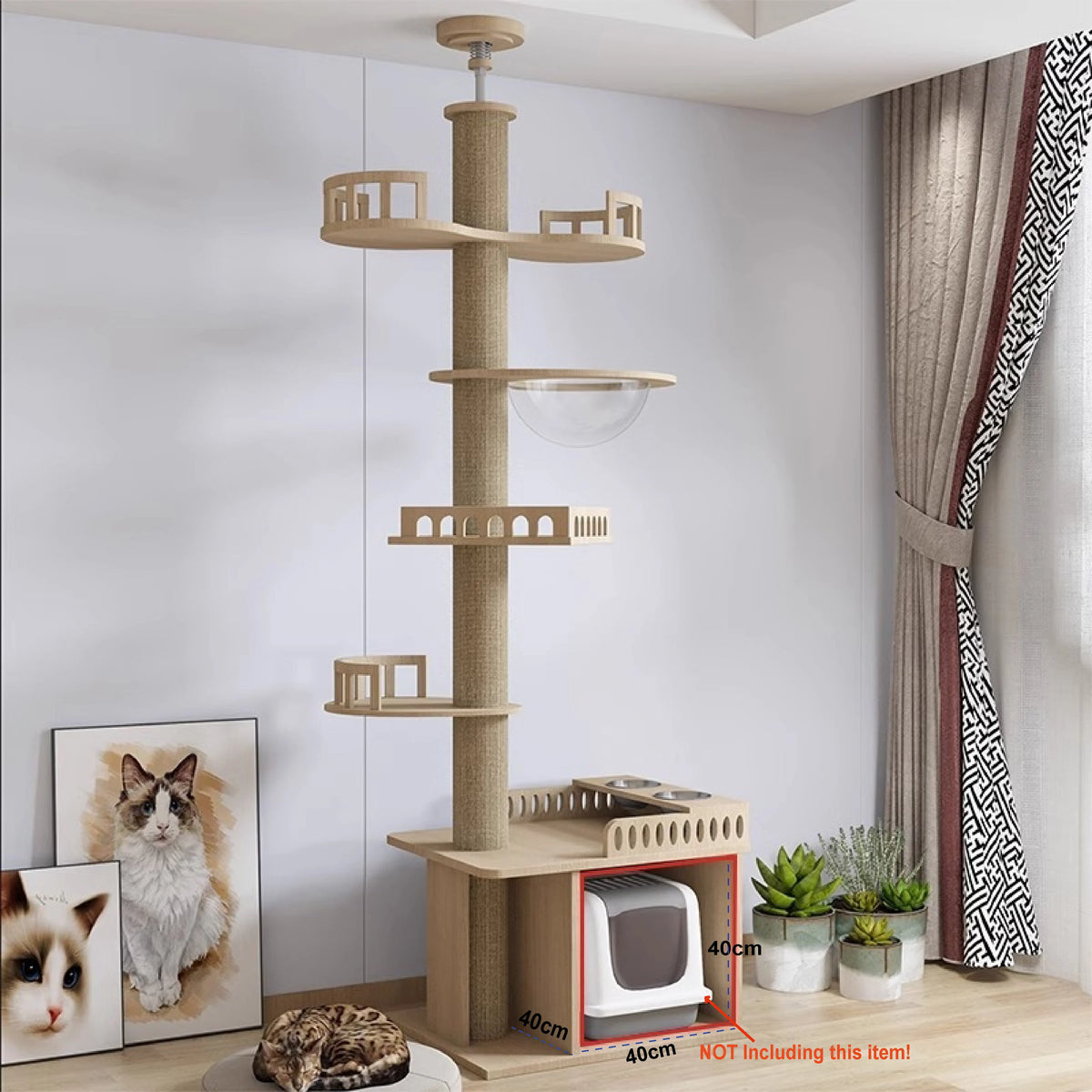 Adjustable Floor-to-Ceiling Cat Tree