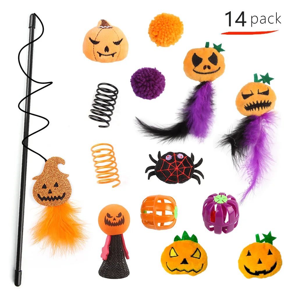 Interactive Cat Toy Variety Set with Wand, Mouse and Bell