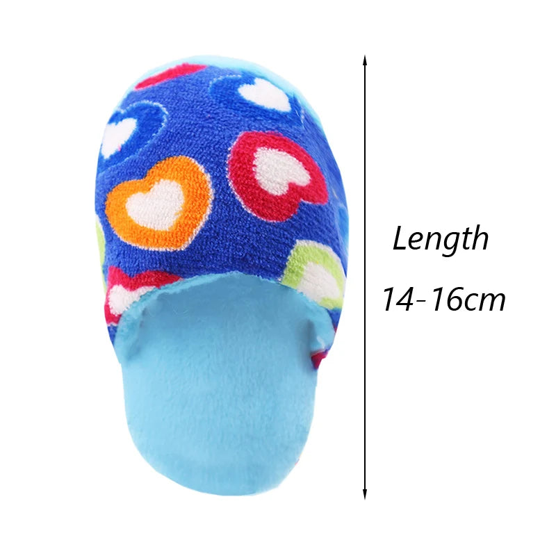 Squeaky Plush Slipper Chew Toy for Small Dogs