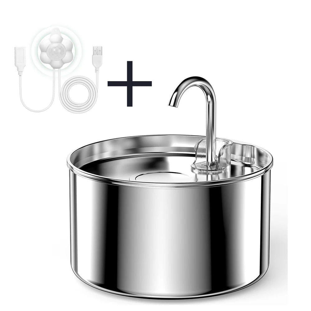 Cat automatic water fountain, stainless steel pet water fountain, USB dog water fountain, small pet automatic drinking water