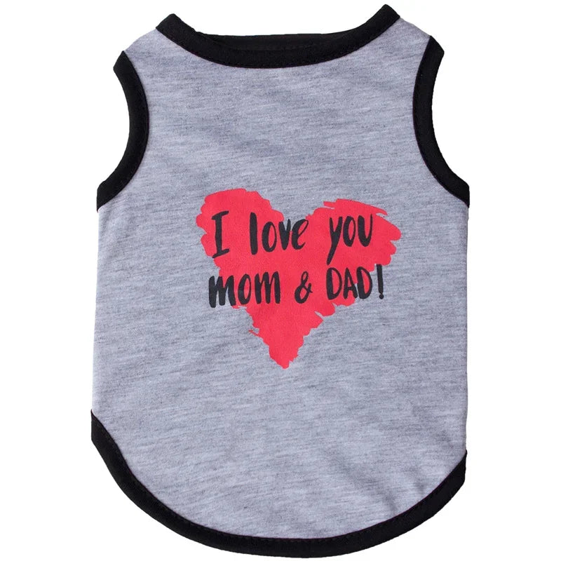 Printed Sleeveless Vest for Cats & Small Dogs