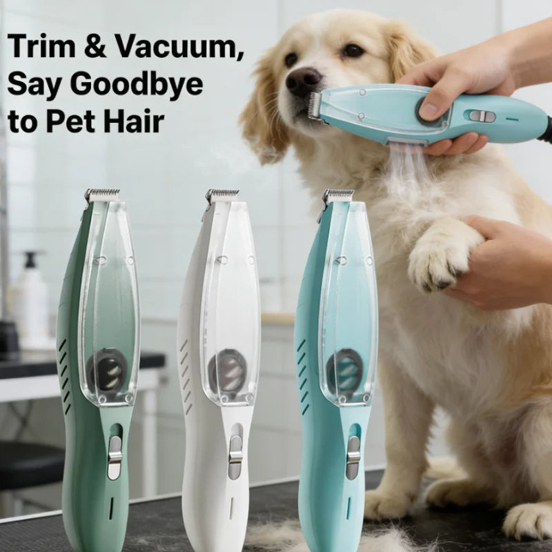 Rechargeable Pet Hair Trimmer with Suction