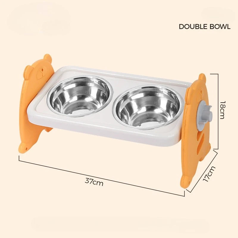 Gamelle double pour animaux avec support antidérapant