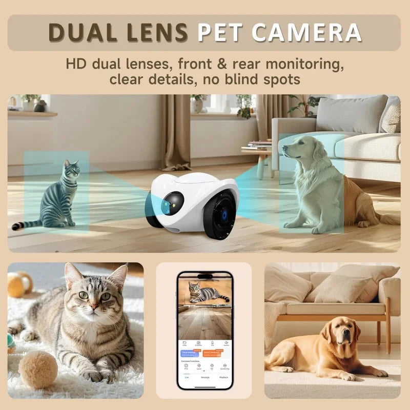 Smart Robot Pet Camera with Treat Dispenser & Two-Way Talk — 1080p WiFi