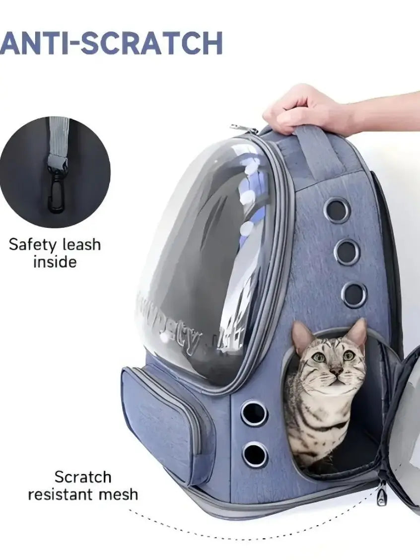 Foldable Cat Carrier Backpack with Clear Panel