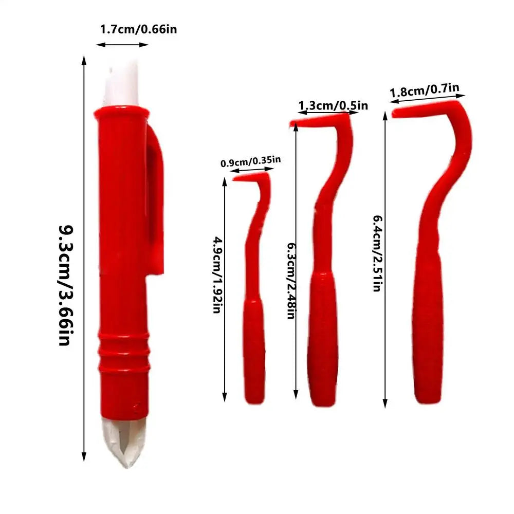 4-in-1 Tick Remover Kit with 3 Hook Sizes & Tweezer