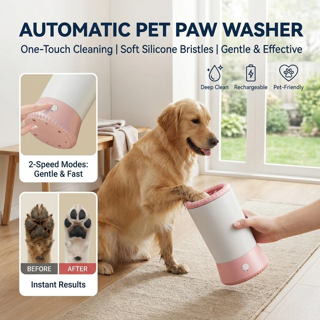 IP67 Waterproof Electric Paw Cleaner | Dual Speed | 10-Day Battery