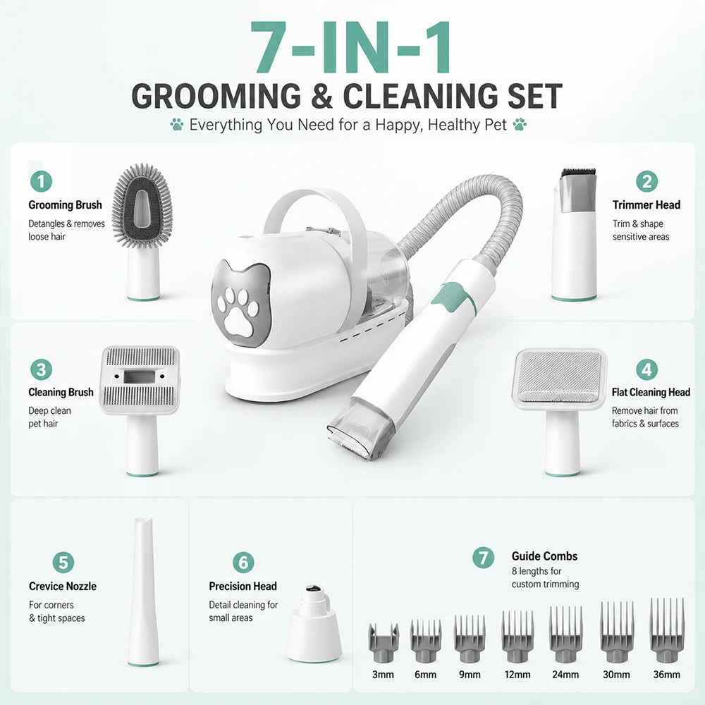 Pet Grooming Vacuum & Clipper Kit