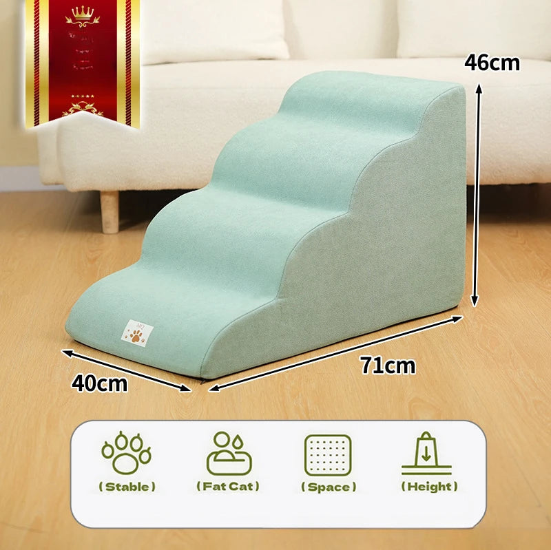 Memory Foam Pet Ramp Stairs for Dogs & Cats – Removable Washable Cover, 2, 3 & 4 Step Options