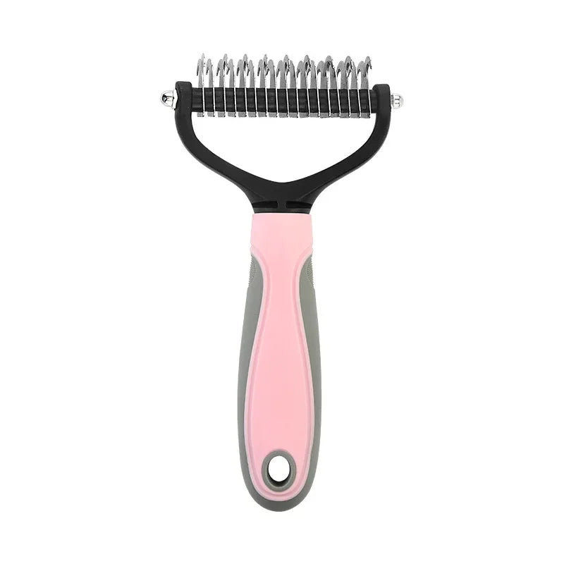 Double-Sided Stainless Steel Pet Grooming Comb – Detangling & Dematting Brush for Dogs & Cats