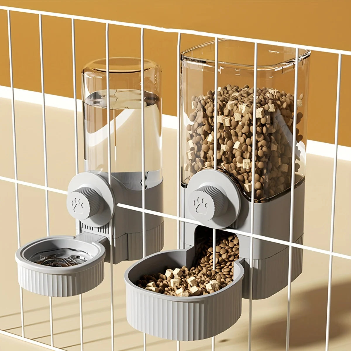 Distributeur automatique de nourriture et d'eau pour animaux de compagnie - Distributeur suspendu par gravité avec gamelle