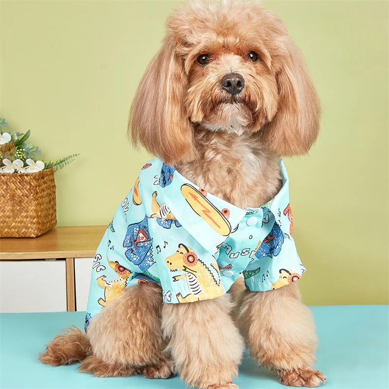 Cartoon Print T-Shirt for Cats & Small Dogs