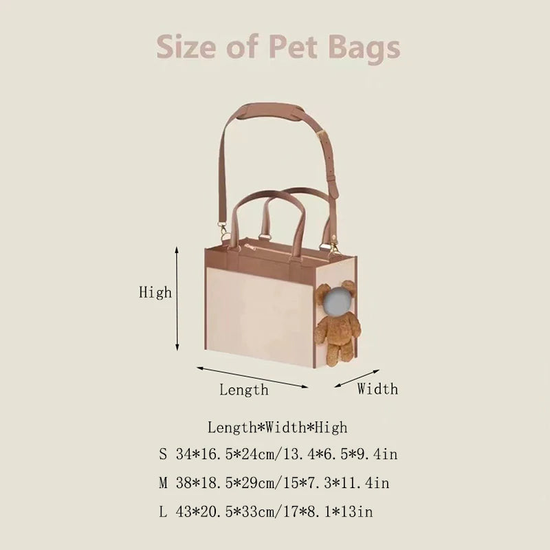 Pet Travel Carrier Handbag – Portable Tote Bag for Cats & Dogs, S/M/L
