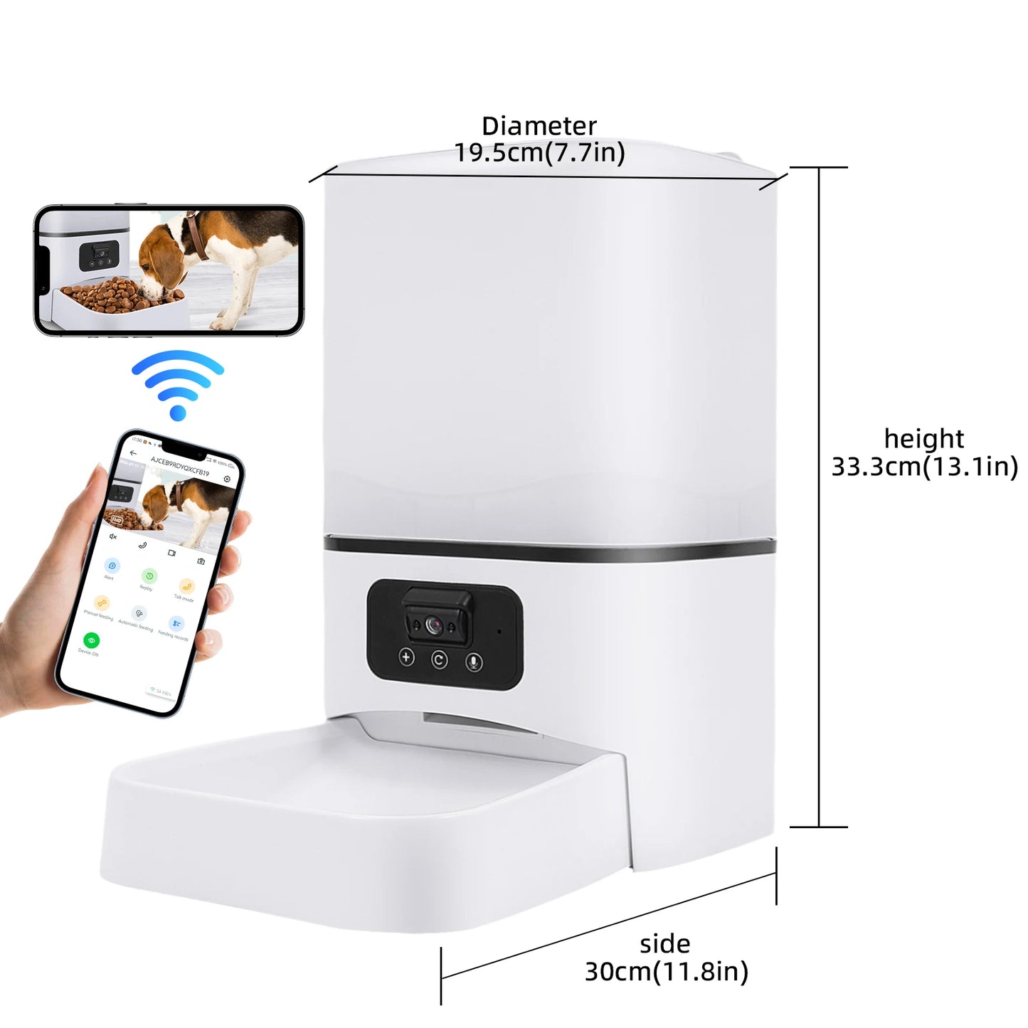 6L Automatic Pet Feeder with Night Vision Camera — Smart Voice Recording Food Dispenser for Cats & Dogs