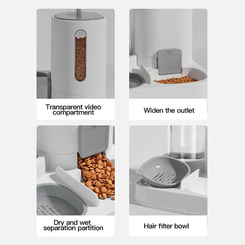 Gravity Cat Feeder & Water Dispenser