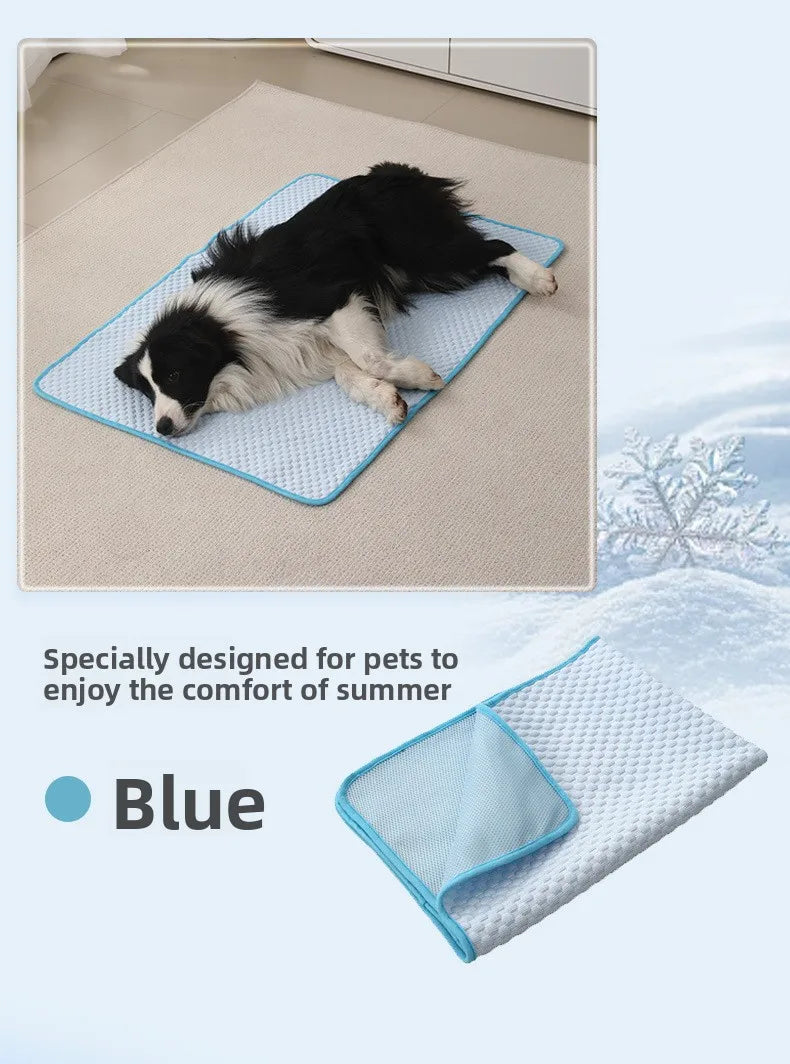 Ice Silk Cooling Mat for Cats & Dogs — Breathable Summer Pet Nest in 3 Colours & 6 Sizes