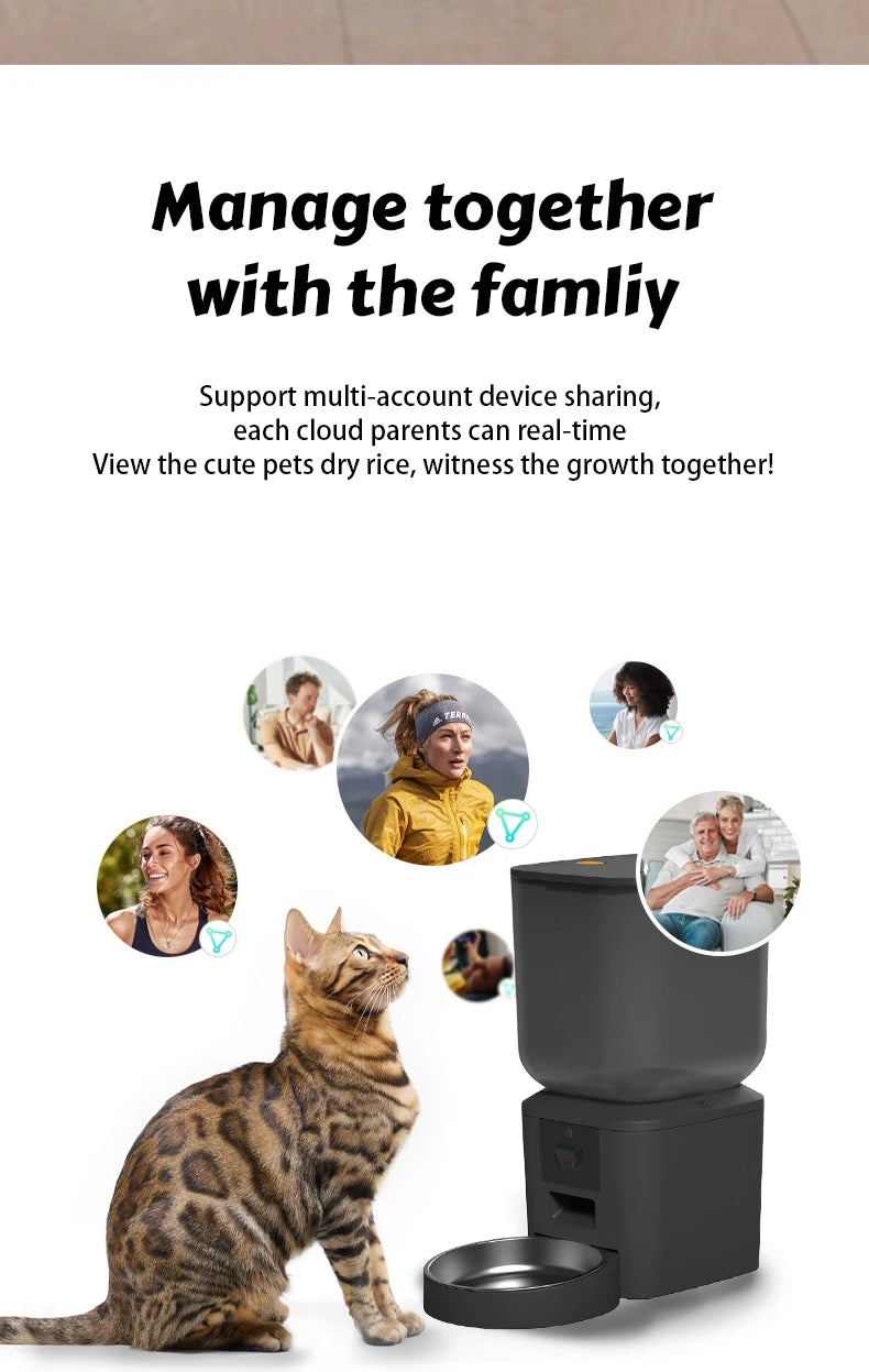 8L Smart Pet Feeder with 1080P Camera, Night Vision & Stainless Steel Bowl — 5G Wi-Fi & Tuya App